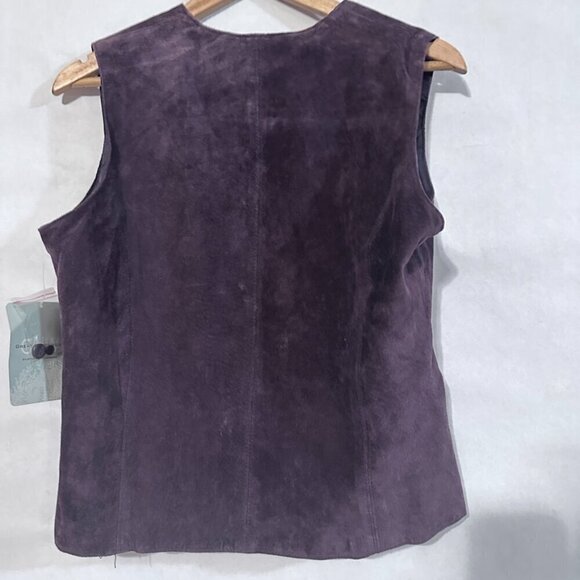 Great Northwest Genuine Leather Medium Purple Suede Vest NWT Academia Gothic - Picture 6 of 6